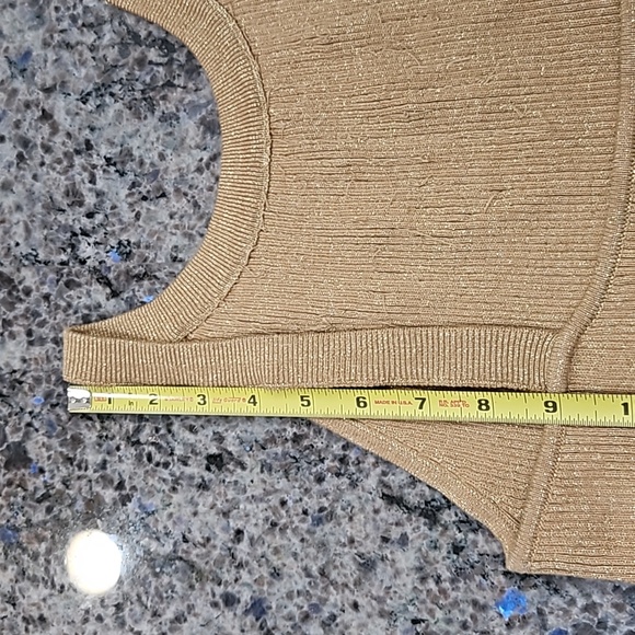 MIDNIGHT VELVET, SZ. L, Gold, Embellished, Ribbed, Tank top. Like new condition! - Picture 12 of 16